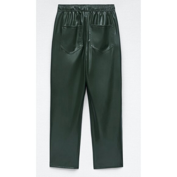 NWT Zara green faux leather pants, XS - Picture 7 of 10